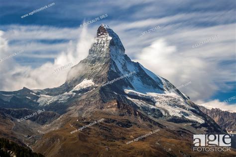 Matterhorn Surrounded By Clouds Zermatt Canton Of Valais Pennine Alps