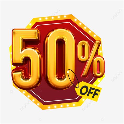 Special Offer 50 Percent Off Golden Sale Design Discount 50 Percent