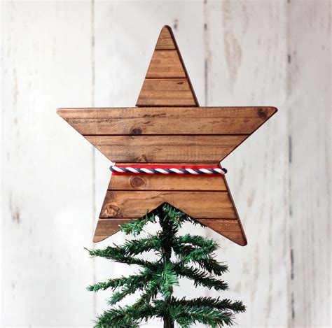 30 Wood Star Christmas Tree Topper Decoomo