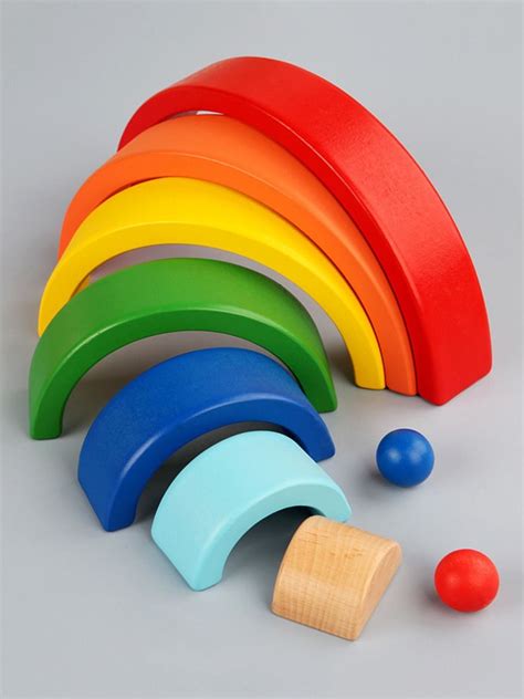 Wholesale 1 Pack Wooden Arched Rainbow Blocks 201211116