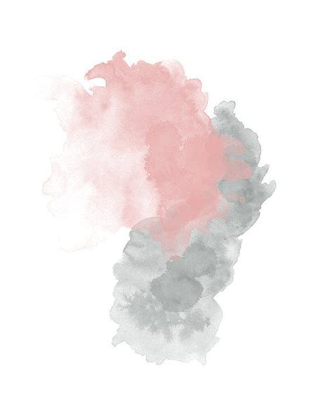 Pink and grey aesthetic background. Gray & Pink Abstract Watercolor Print, Gray Minimalist ...