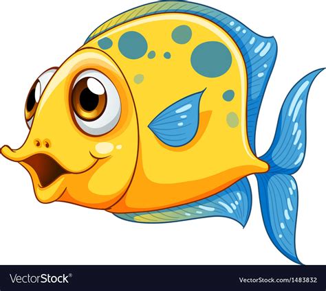 A Small Yellow Fish Royalty Free Vector Image Vectorstock