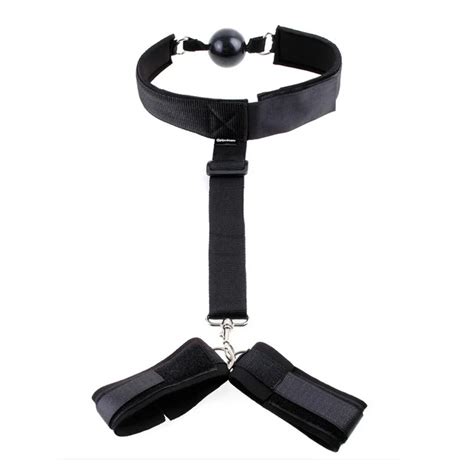 chinese bdsm bondage neck collar handcuffs set pu leather fetish restraints sm bdsm sex bondage