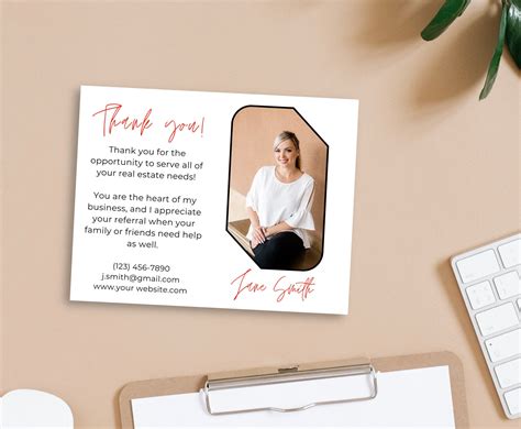 Realtor Thank You Card Template Thank You Card For Real Etsy In 2022