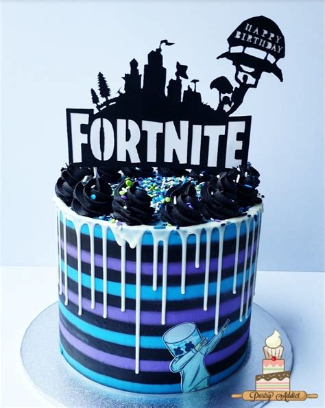 Fortnite Cake Birthday Drip Cake 10 Birthday Cake Boy Birthday Cake