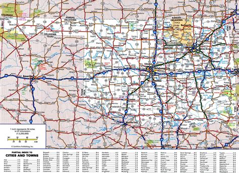 Laminated Map Large Detailed Roads And Highways Map Of Oklahoma State