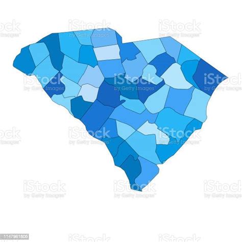 South Carolina State Map With Counties Stock Illustration Download