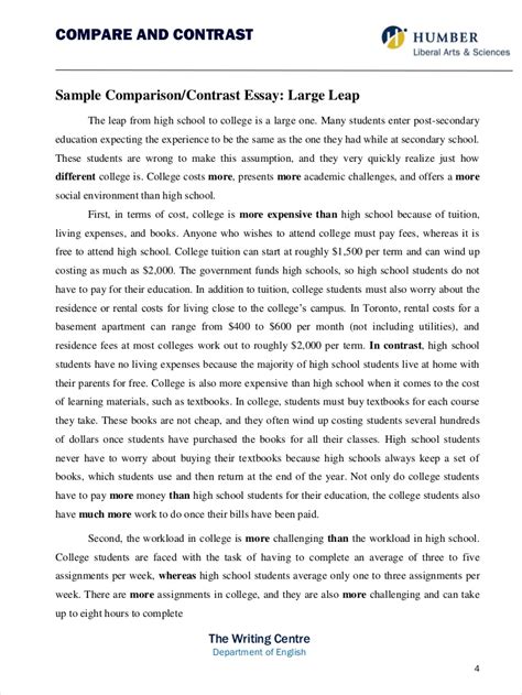 Compare And Contrast Essay Outline Mla