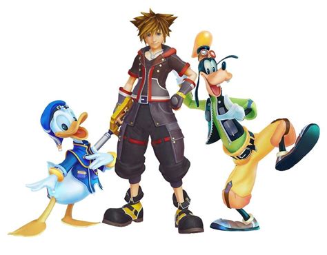 Sora Donald And Goofy With Sora In His Kh3 Clothes Kingdomhearts