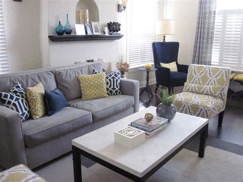 Grey Mustard And Navy Living Room Baci Living Room
