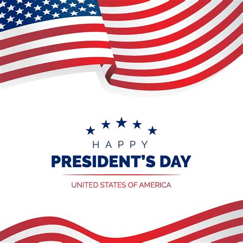 Happy Presidents Day In Usa Celebrate Design With Waving United States