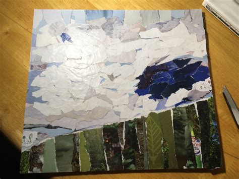My Finished Cloud Study Collage Painting Clouds Collage