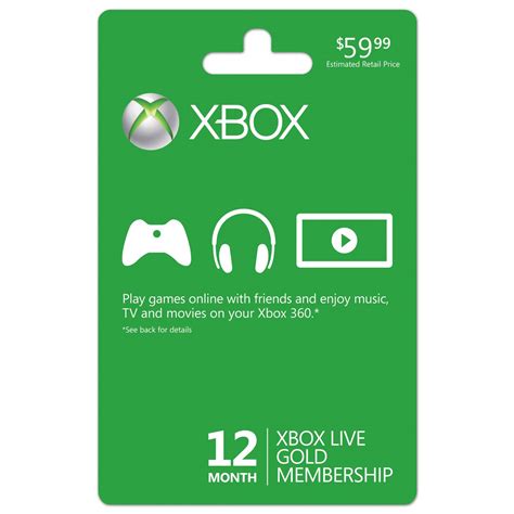 Brand New Xbox Live 12 Month Gold Membership Card Also Good For Xbox