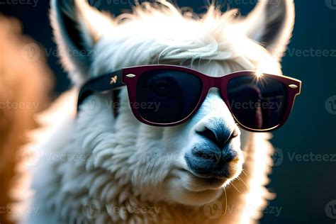 Cool Looking Llama With Glasses Portrait Ai Generative 26272143