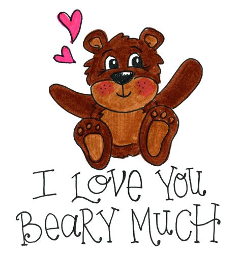i love you beary much greeting card etsy