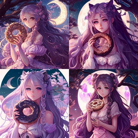This Anime Girl Has Long Flowing Hair In Shades Of Lavender And Silver