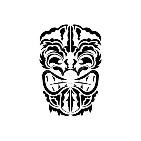 Pattern Mask Black Tattoo In The Style Of The Ancient Tribes Simple