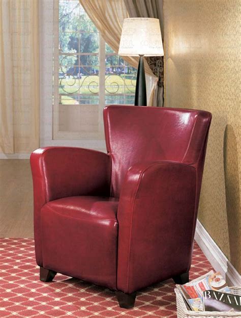 Red Vinyl High Back Accent Chair By Coaster Ubuyfurniture