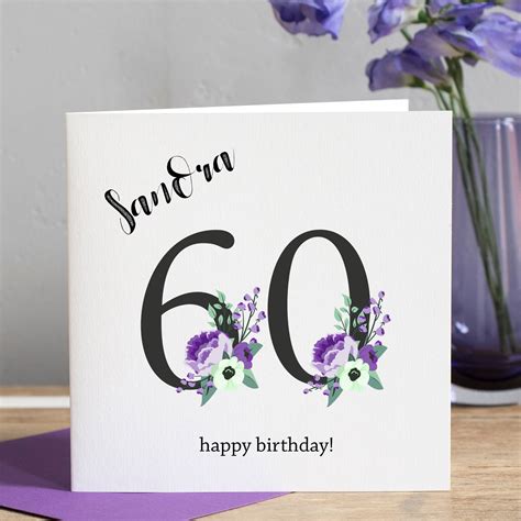 60th Birthday Card 60th Card Wife 60th Card Personalised Etsy