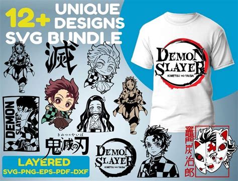 Demon Slayer Svg Anime Character Svg Anime Svg File For Cricut Silhouette Mens Tshirts