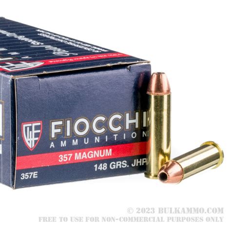 50 Rounds Of Bulk 357 Mag Ammo By Fiocchi 148gr Jhp