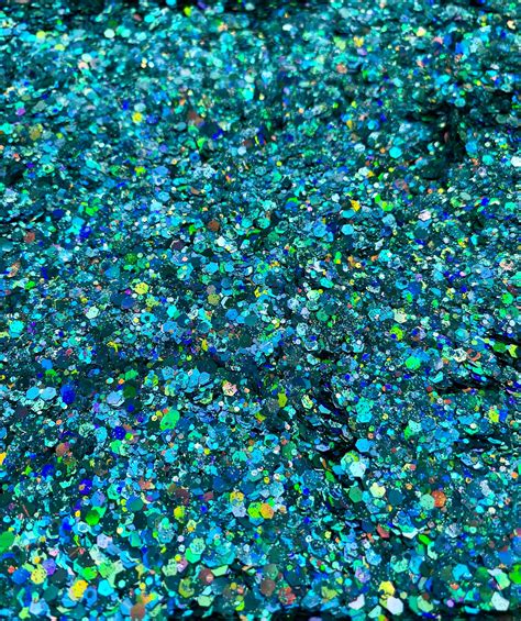 Paradise Teal Holographic Chunky Glitter Mix Chunky Glitter Etsy