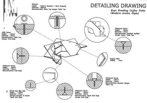 Diy coffee table plans and ideas: galeRi I-man: "Ergo Reading Coffee Table" Detail Drawing