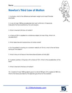 Forces And Motion Worksheets 15 Worksheets