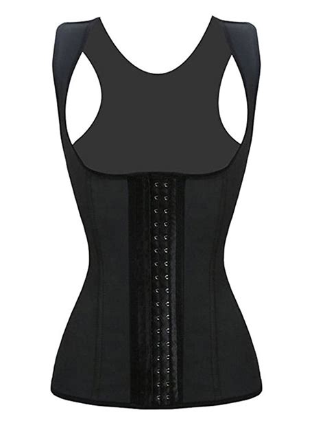 Black Steel Boned Latex Waist Trainer Vestwonder Beauty Lingerie Dress
