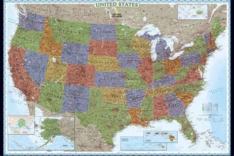 United States Political Map Decorator Style Print By National