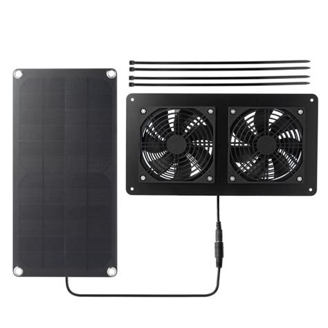 Solar Powered Dual Fan Panel Fan 10w Weatherproof Solar Panel Kit For