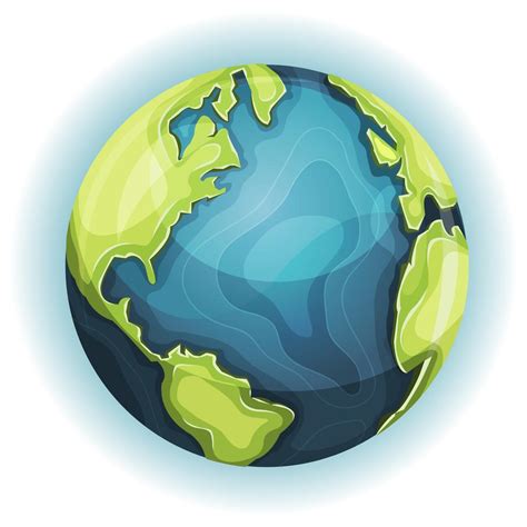 Planeta Tierra De Dibujos Animados 265190 Vector En Vecteezy