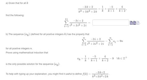 Solved A Given That For All K 3k 2 K3 3 K2 2k