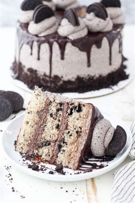 This Oreo Cookies And Cream Layer Cake Is Layers Of Moist Vanilla Cake Loaded With Crushed Oreos