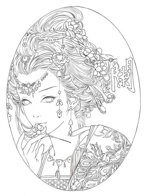 Girl Aesthetic Coloring Page Download Print Or Color Online For Free