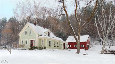 Farmhouse In Winter Along Connecticut River Valley Photograph By Nancy