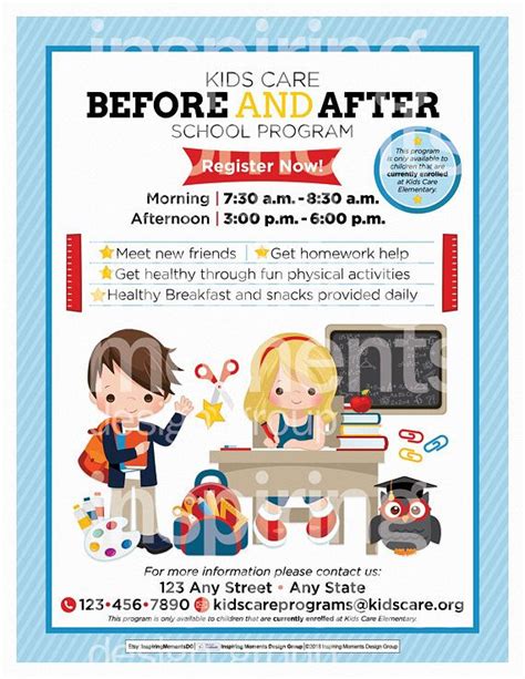 Before And After Care Flyer Printable Child Care Etsy In 2021