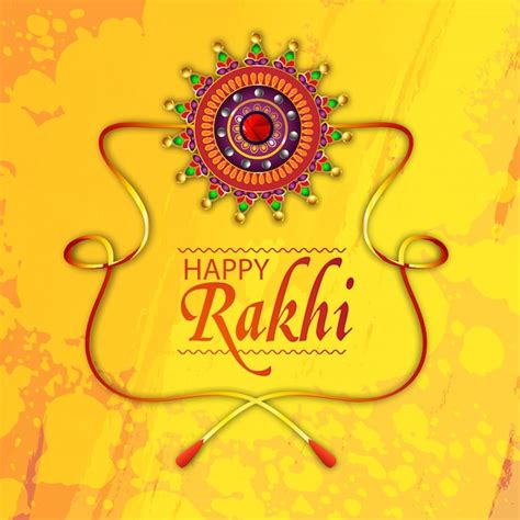 Raksha Bandhan Greeting Card Design Decorated With Creative Rakhi On