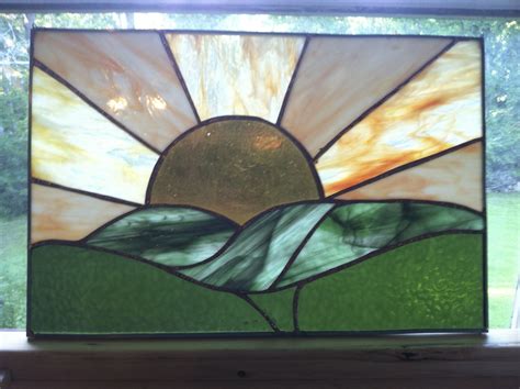 Kitchen Sunrise Stained Glass Designs Stained Glass Glass