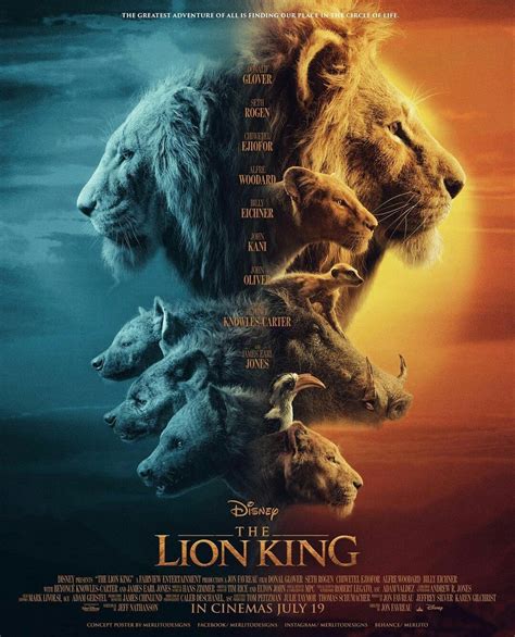 The Lion King Movie Poster With Many Different Animals In Its Face