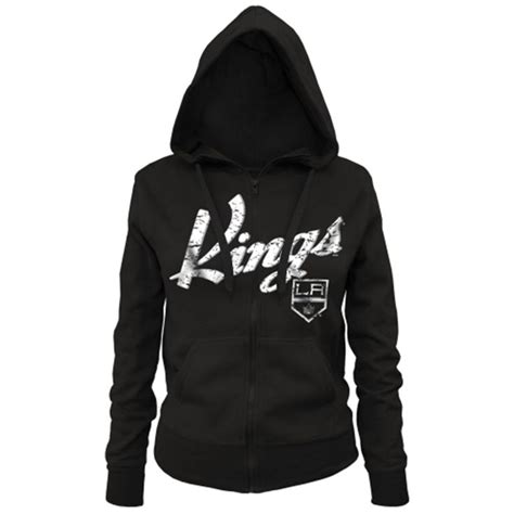 Los Angeles Kings New Era Womens Core Fleece Full Zip Hoodie Black