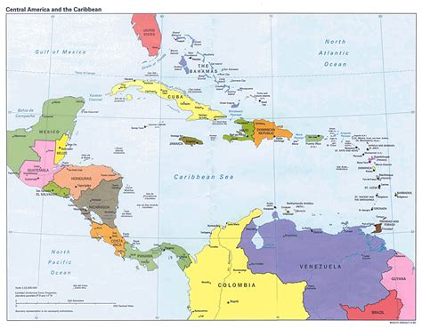 Political Map Of Central America And The Caribbean Florida Gulf Map