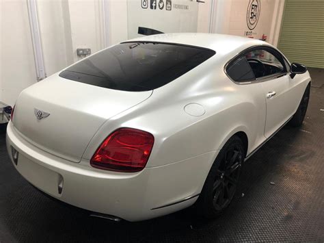 Satin Pearl White Bentley Continental Gt Frsh Car Wrapping