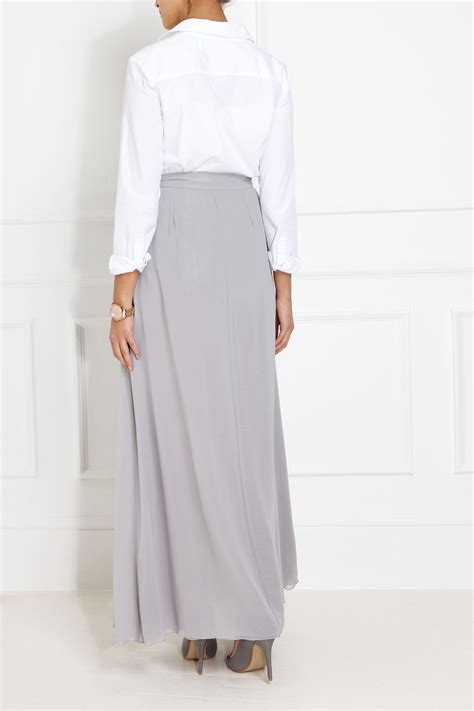 Grey Maxi Skirt Nisaa Boutique