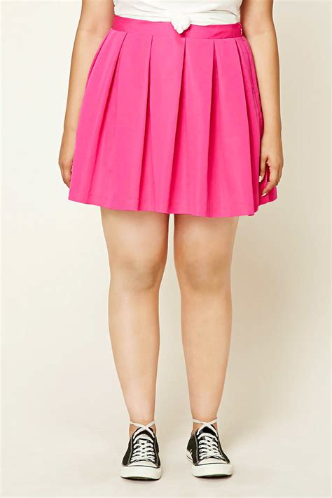 Lyst Forever 21 Plus Size Pleated Skirt In Pink