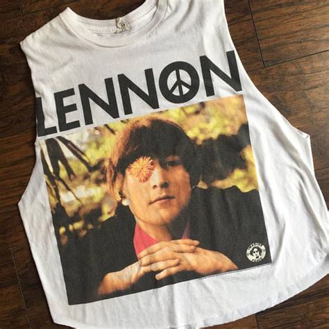 John Lennon One Of A Kind Hand Distressed Cropped Muscle Tank Etsy
