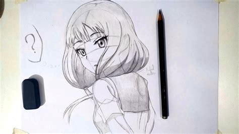 Drawing Anime Girl Using Only One Pencil Step By Step