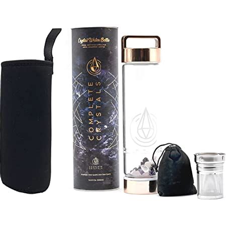 Amazon Com Doyzee Complete Crystal Water Bottle Three Interchangeable Healing Crystals Rose