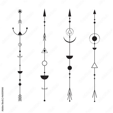 Set Of Abstract Arrows Tattoo Design Elements Minimalism Stock Vector Adobe Stock