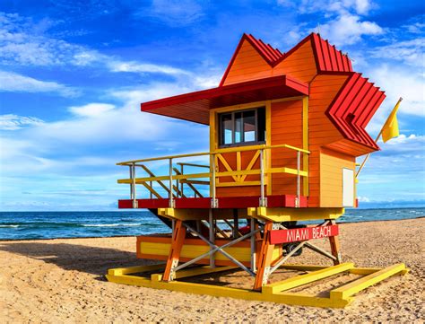 Lifeguard Tower In South Beach Miami Beach Florida Jigsaw Puzzle In Puzzle Of The Day Puzzles